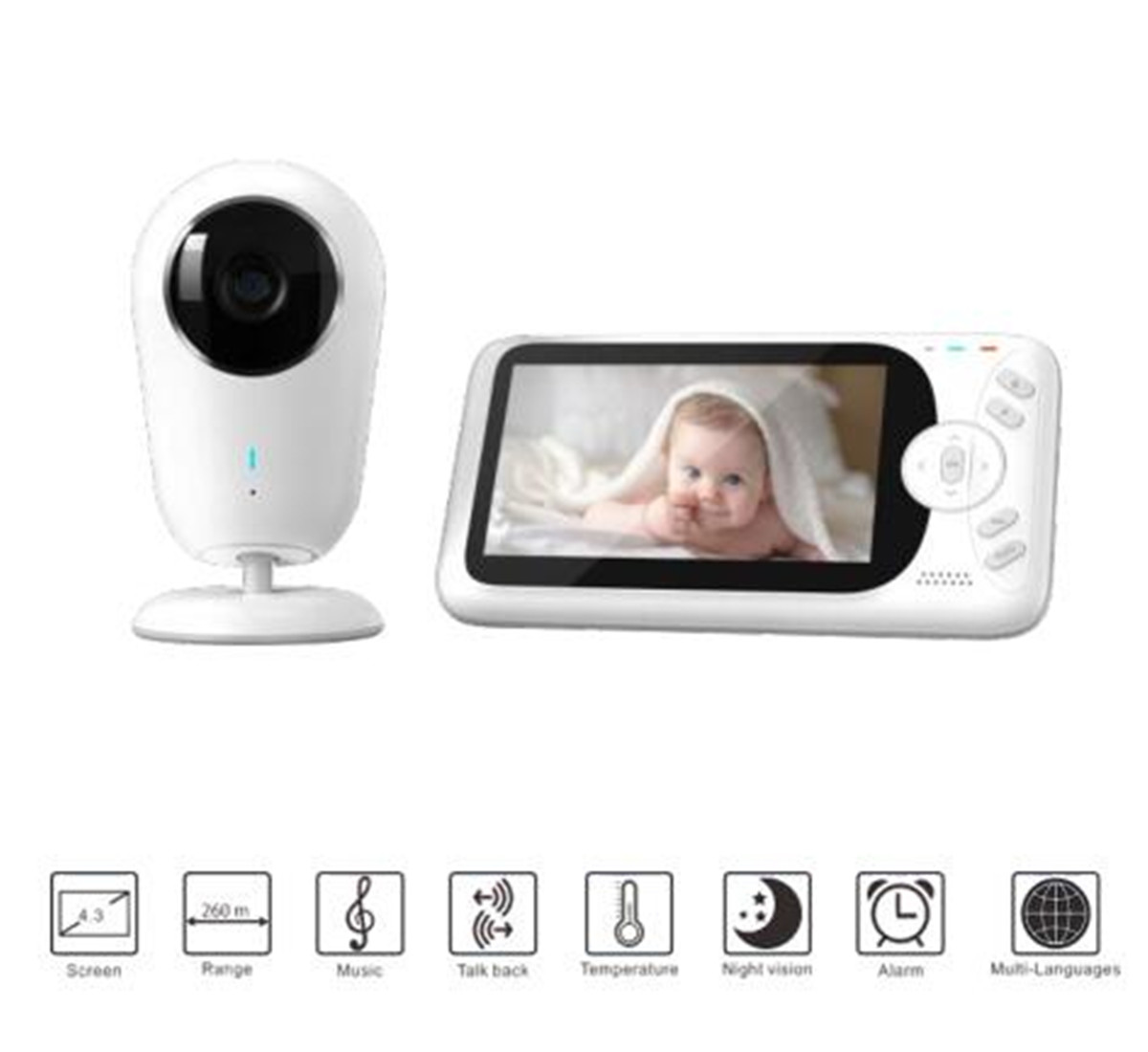 Home Security Monitor - 4,3 Zoll 1080P Full HD Wireless