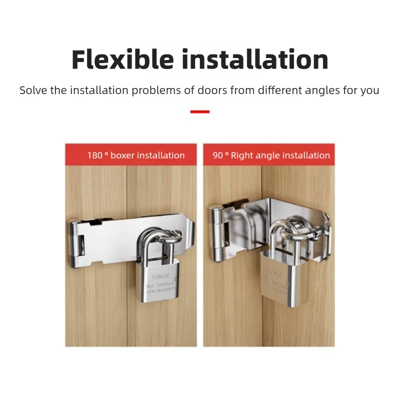 Home Security Tapo - Edelstahl-Rechtwinkliger Türriegel, 90° ° Diebstahlsicherer Torschlossriegel,