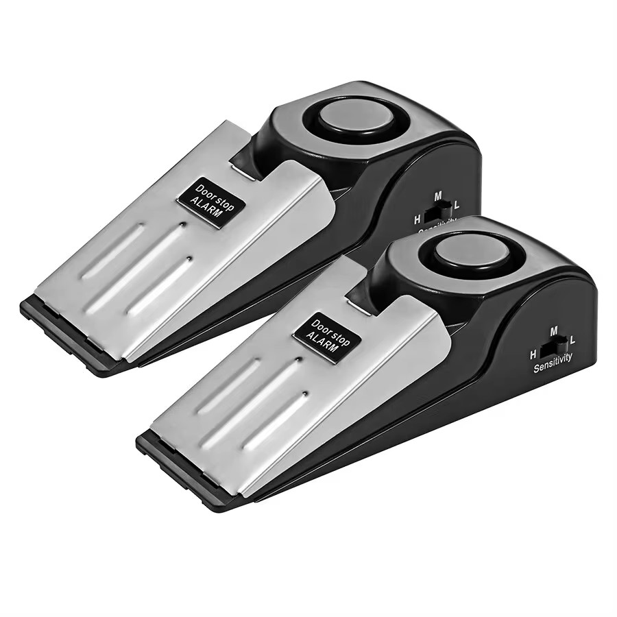 Door Wedge Alarm - 2er-Pack kabelloses Türstopper-Alarmsystem, 125 dB laut,