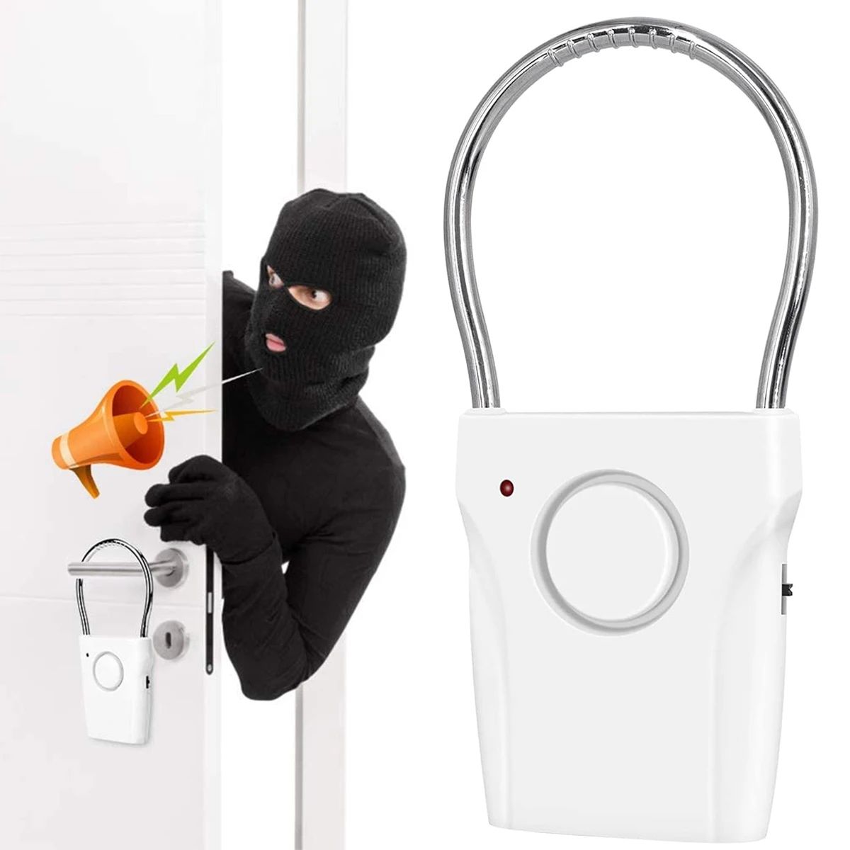 Door Wedge Alarm - Türgriff-Alarm, 110 dB, Türsicherheitsalarm mit einstellbaren