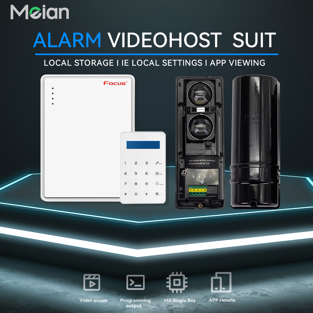 Home Security Beams - Meian Dual-Beam-Infrarot-Sensor-Alarmsystem-Anzug, 100 m kabelgebundener Barrieredetektor,