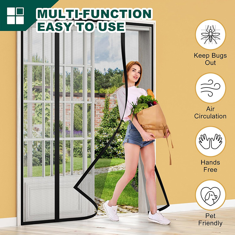 Home Security Door Reinforcement Lock - Magnetischer Türvorhang, Selbstschließender Insektenschutz für Glastüren