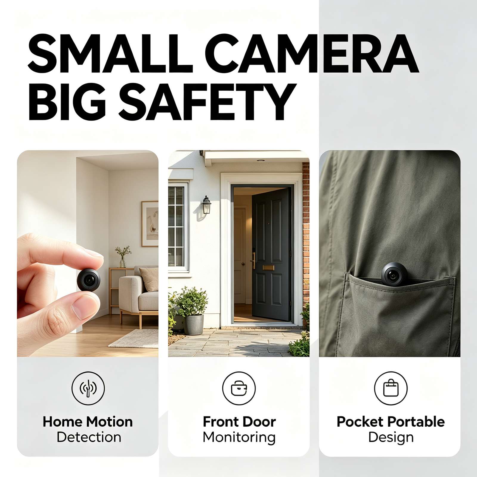 Home Security Monitor - E17 Mini-WLAN-Sicherheitskamera, 4K-Ultra-HD-Miniatur-Überwachungskamera mit Infrarot-Nachtsicht, Bewegungserkennung