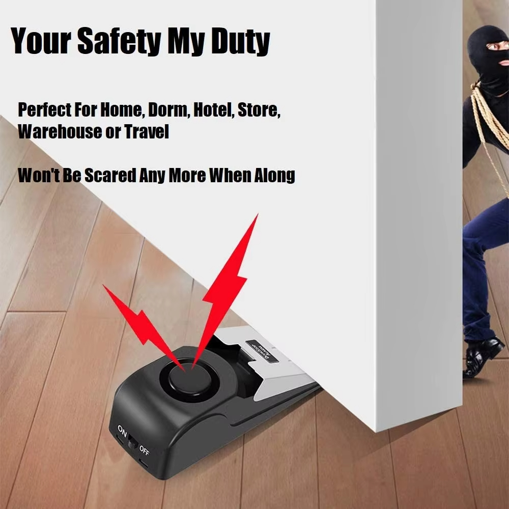 Door Wedge Alarm - 120db Drahtloser Anti-Diebstahl-Alarm Türstopper aus Edelstahl