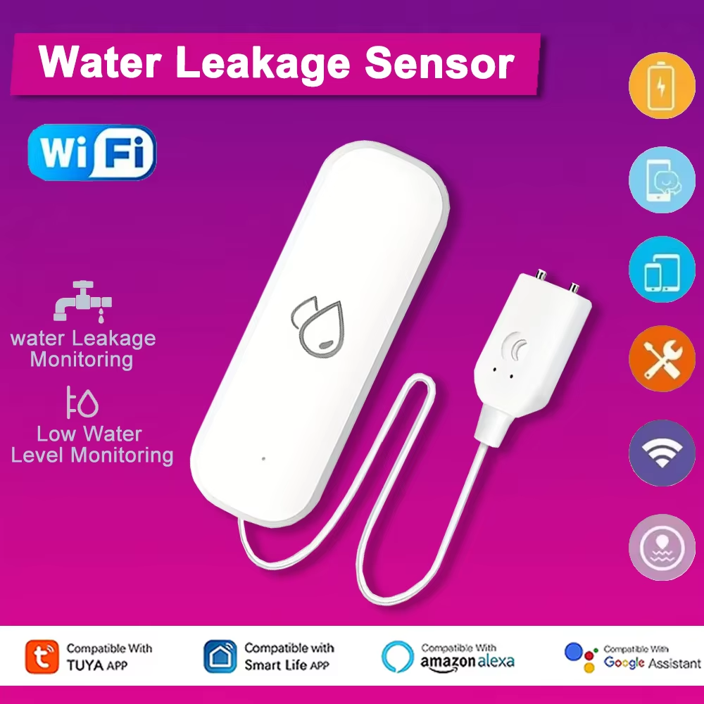 Home Security Monitoring - Tuya WLAN-Wasserleck-Alarmsensor Smart Home Überflutungs- und