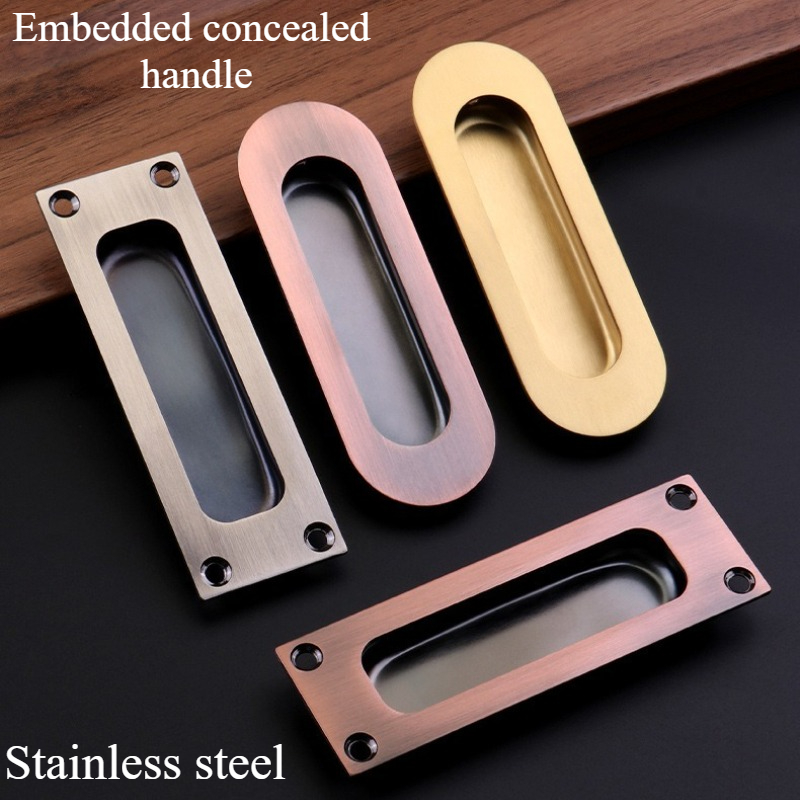 Home Security Door Reinforcement Lock - Verdeckter Zuggriff für Schiebetüren, Eingelassener Unsichtbarer